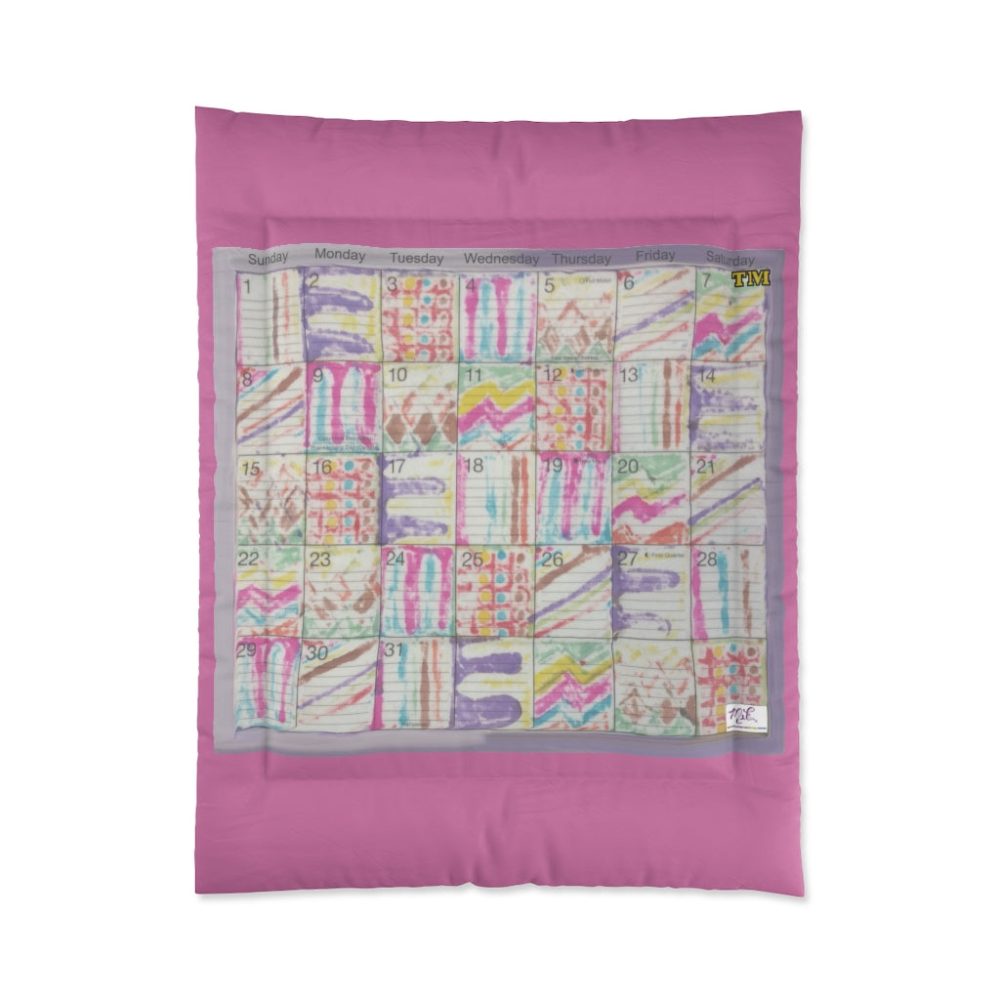 Product Image and Link for Comforter: “Psychedelic Calendar Seeped(tm)”- Four Sizes – Pink
