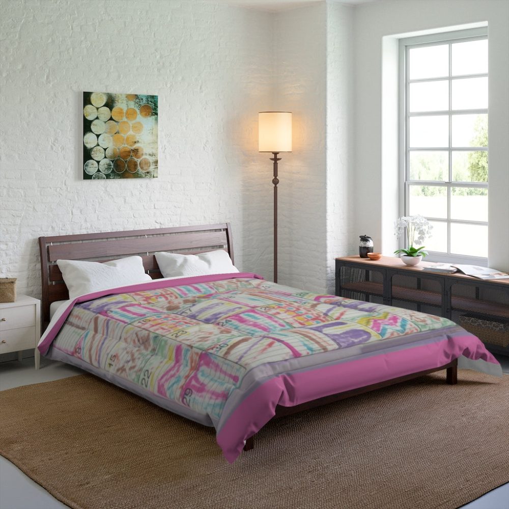Product Image and Link for Comforter: “Psychedelic Calendar Seeped(tm)”- Four Sizes – Pink