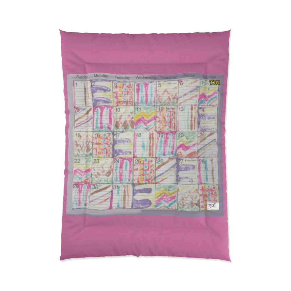Product Image and Link for Comforter: “Psychedelic Calendar Seeped(tm)”- Four Sizes – Pink