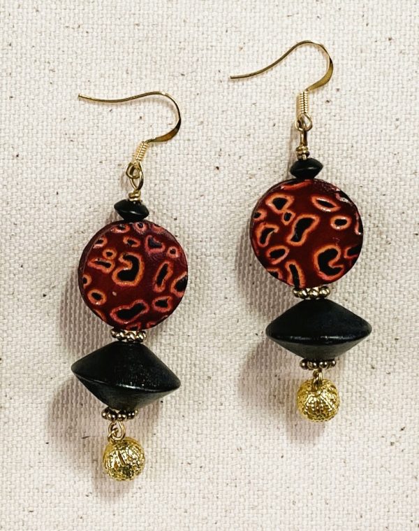 Product Image and Link for Leather Earring – calico