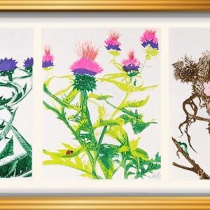 Product Image and Link for “E Street Thistles” original risograph wall art