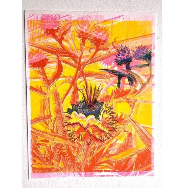 Product Image and Link for “E Street Thistles” original risograph wall art