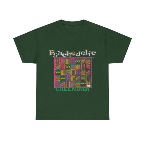 Product Image and Link for Unisex Heavy Cotton Tee:  “Psychedelic Calendar(tm)” – Garden(tm)