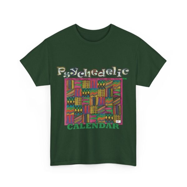 Product Image and Link for Unisex Heavy Cotton Tee:  “Psychedelic Calendar(tm)” – Garden(tm)