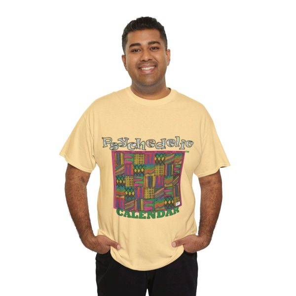 Product Image and Link for Unisex Heavy Cotton Tee:  “Psychedelic Calendar(tm)” – Garden(tm)