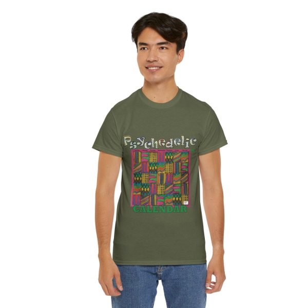 Product Image and Link for Unisex Heavy Cotton Tee:  “Psychedelic Calendar(tm)” – Garden(tm)