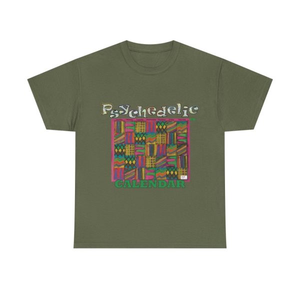 Product Image and Link for Unisex Heavy Cotton Tee:  “Psychedelic Calendar(tm)” – Garden(tm)