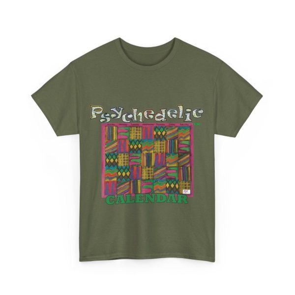 Product Image and Link for Unisex Heavy Cotton Tee:  “Psychedelic Calendar(tm)” – Garden(tm)