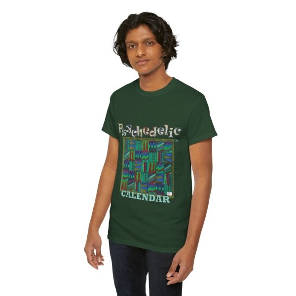 Product Image and Link for Unisex Heavy Cotton Tee:  “Psychedelic Calendar(tm)” – Chilled(tm)