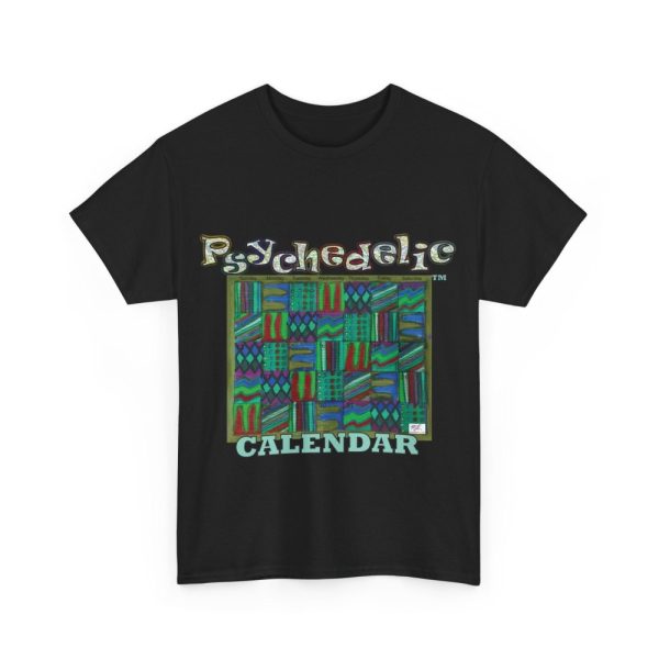 Product Image and Link for Unisex Heavy Cotton Tee:  “Psychedelic Calendar(tm)” – Chilled(tm)