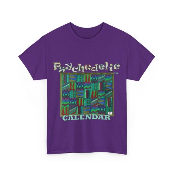 Product Image and Link for Unisex Heavy Cotton Tee:  “Psychedelic Calendar(tm)” – Chilled(tm)