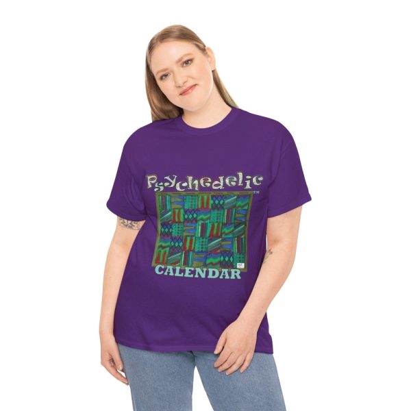 Product Image and Link for Unisex Heavy Cotton Tee:  “Psychedelic Calendar(tm)” – Chilled(tm)