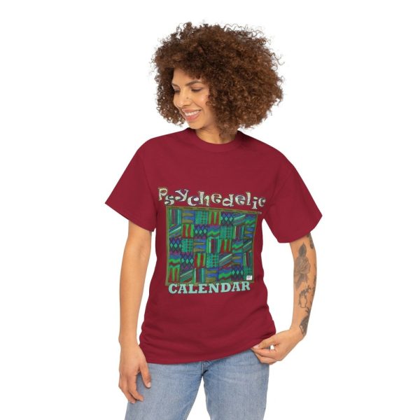 Product Image and Link for Unisex Heavy Cotton Tee:  “Psychedelic Calendar(tm)” – Chilled(tm)