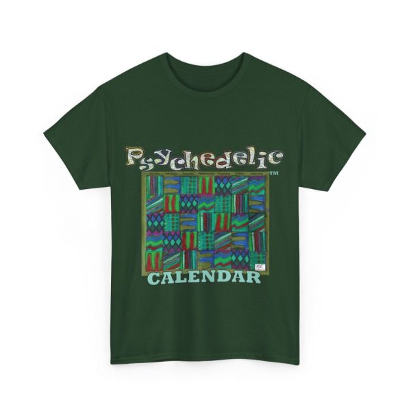 Product Image and Link for Unisex Heavy Cotton Tee:  “Psychedelic Calendar(tm)” – Chilled(tm)