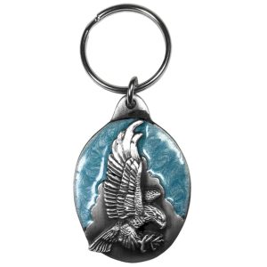 Product Image and Link for Soaring Eagle Metal Key Chain with Enameled Details
