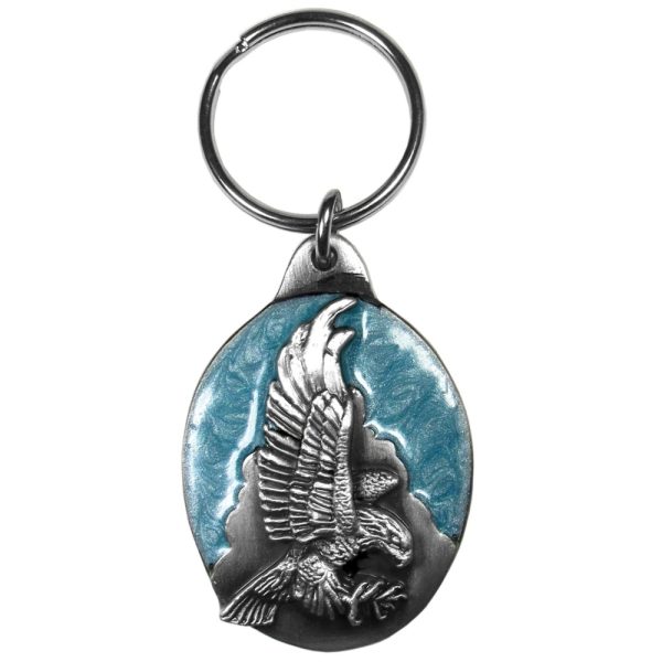 Product Image and Link for Soaring Eagle Metal Key Chain with Enameled Details