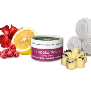 Product Image and Link for Hippotanicals Raspberry Hibiscus Lemon Lotion Bar – Flower Shaped – 1 oz