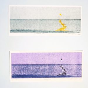 Product Image and Link for “Peaceful Sea” original risograph art print