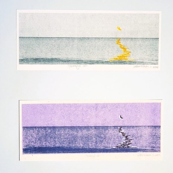 Product Image and Link for “Peaceful Sea” original risograph art print