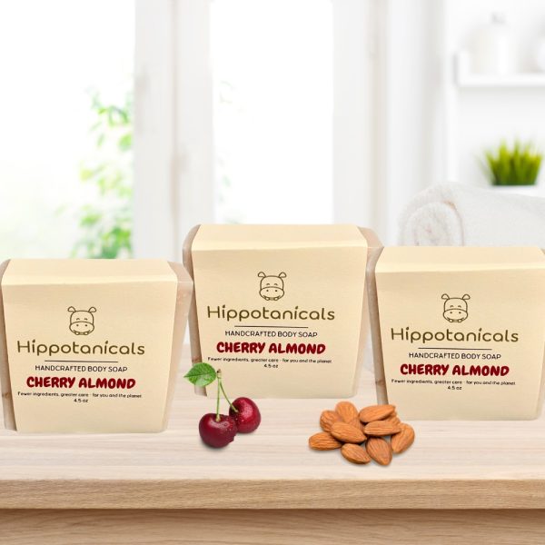 Product Image and Link for Hippotanicals Cherry Almond Soap – 3 Pack