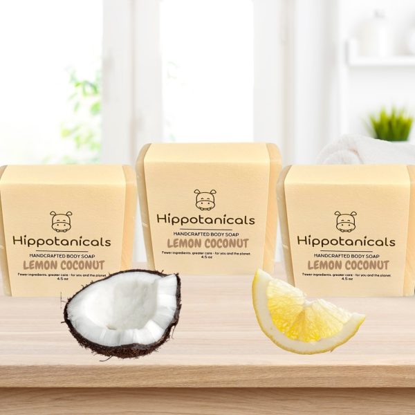 Product Image and Link for Hippotanicals Lemon Coconut Soap – 3 Pack