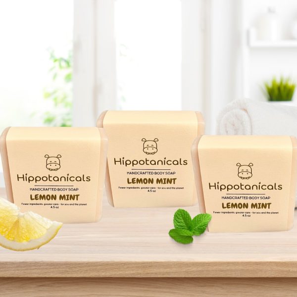 Product Image and Link for Hippotanicals Lemon Mint Soap – 3 Pack