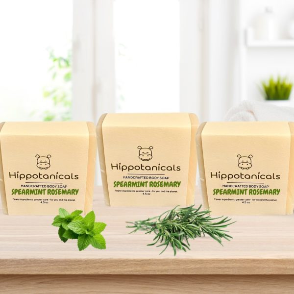 Product Image and Link for Hippotanicals Spearmint Rosemary Soap – 3 Pack