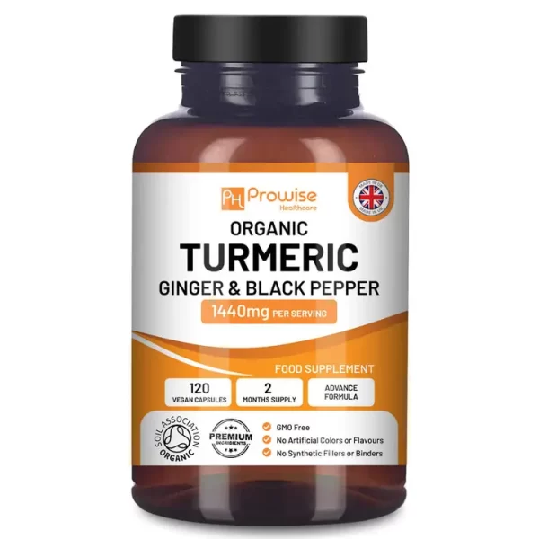 Product Image and Link for Organic Turmeric 1440mg with Black Pepper & Ginger |120 Vega