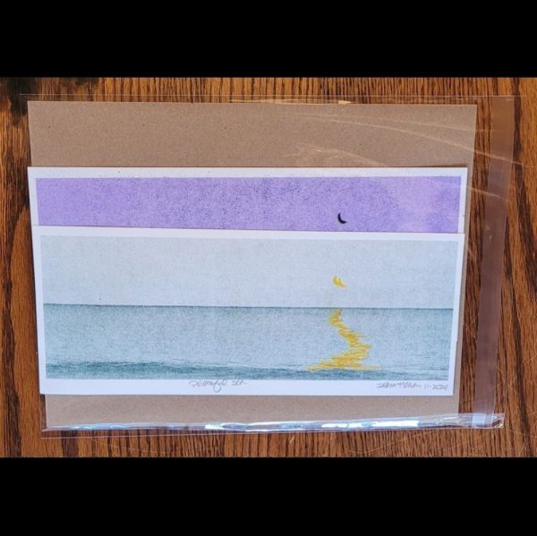 Product Image and Link for “Peaceful Sea” original risograph art print