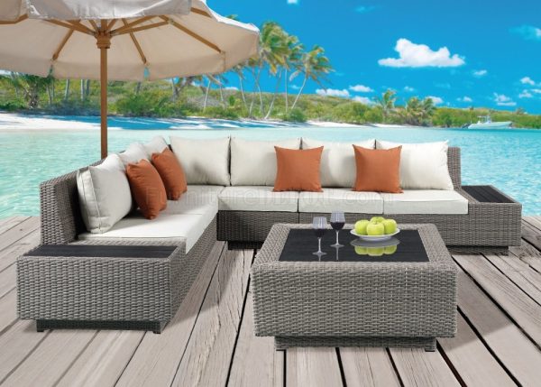 Product Image and Link for Salena Patio L shape Sofa & Ottoman