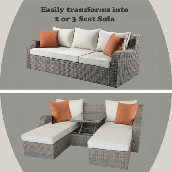Product Image and Link for Salena Patio Sofa with Two Ottomans