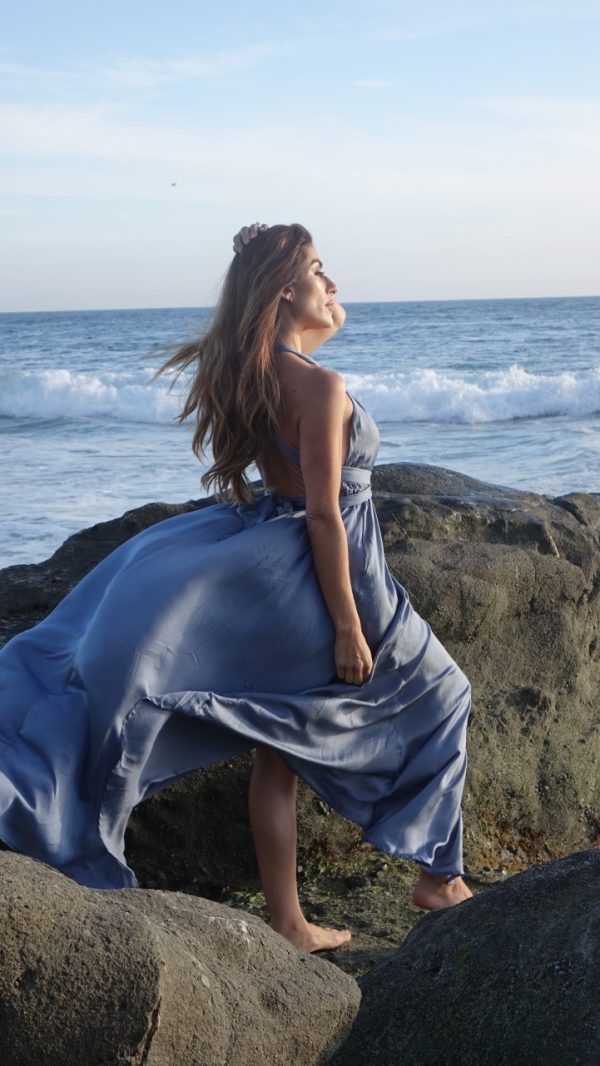 Product Image and Link for MAGDALENE DRESS SLATE BLUE
