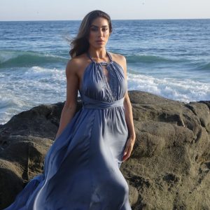 Product Image and Link for MAGDALENE DRESS SLATE BLUE