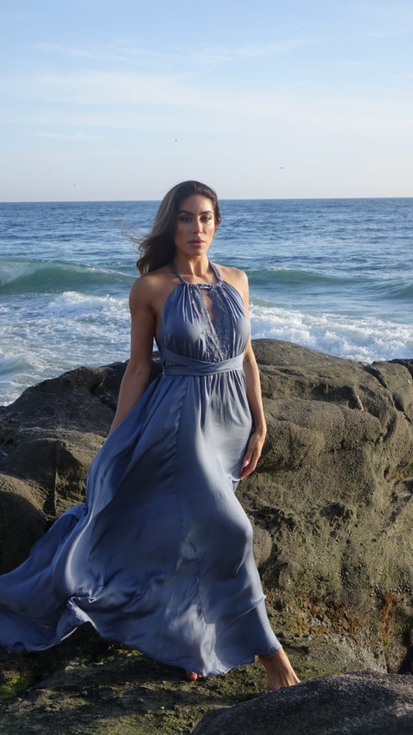Product Image and Link for MAGDALENE DRESS SLATE BLUE