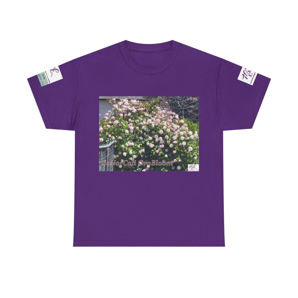 Product Image and Link for Unisex Heavy Cotton Tee:  “SoNorCali(tm)” – “OroBloom(tm)” – Sleeve Logos