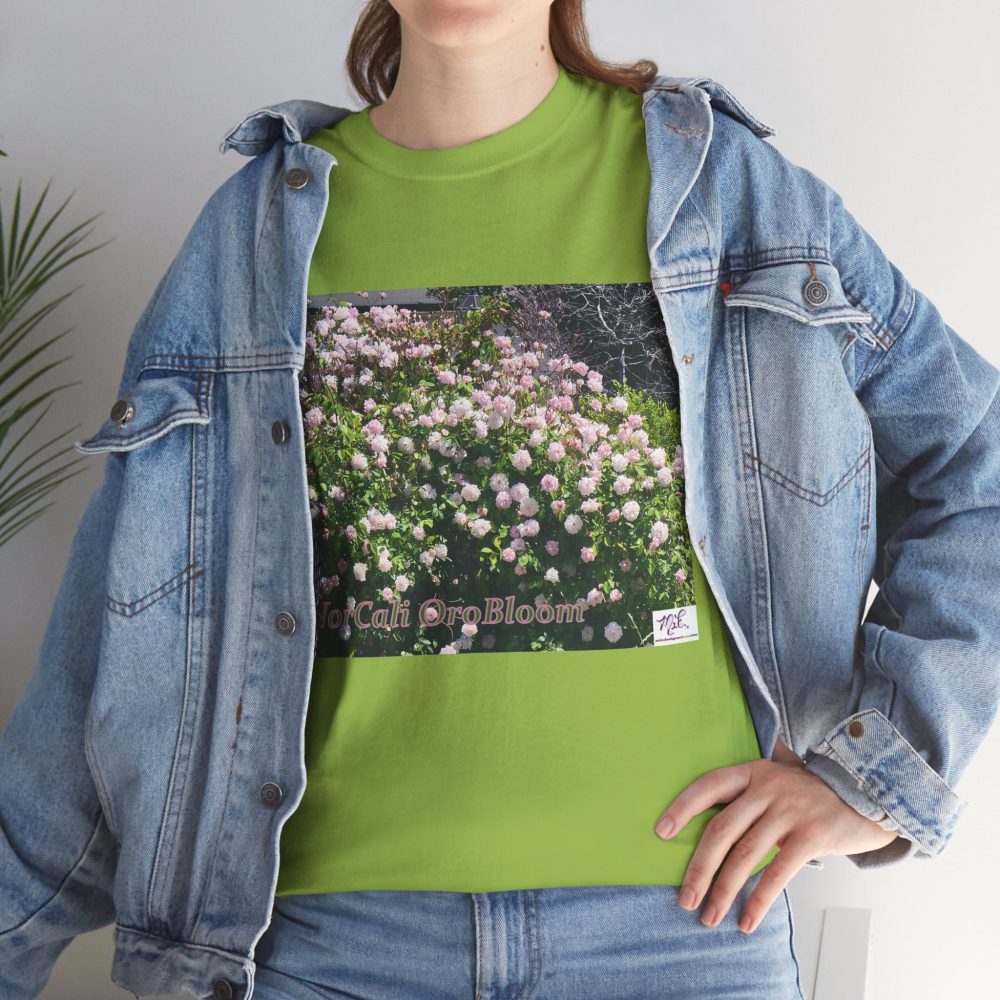 Product Image and Link for Unisex Heavy Cotton Tee:  “SoNorCali(tm)” – “OroBloom(tm)” – Sleeve Logos