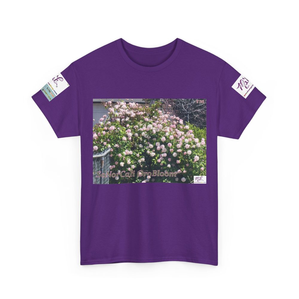Product Image and Link for Unisex Heavy Cotton Tee:  “SoNorCali(tm)” – “OroBloom(tm)” – Sleeve Logos