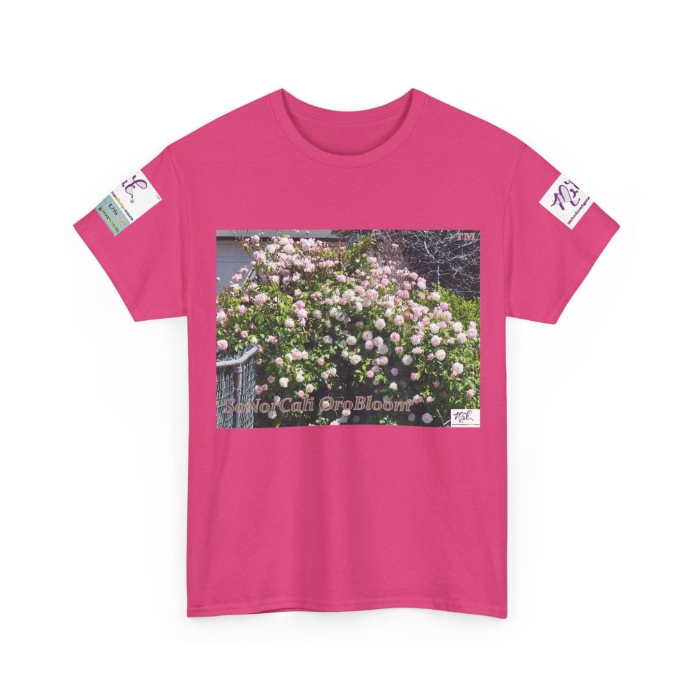 Product Image and Link for Unisex Heavy Cotton Tee:  “SoNorCali(tm)” – “OroBloom(tm)” – Sleeve Logos