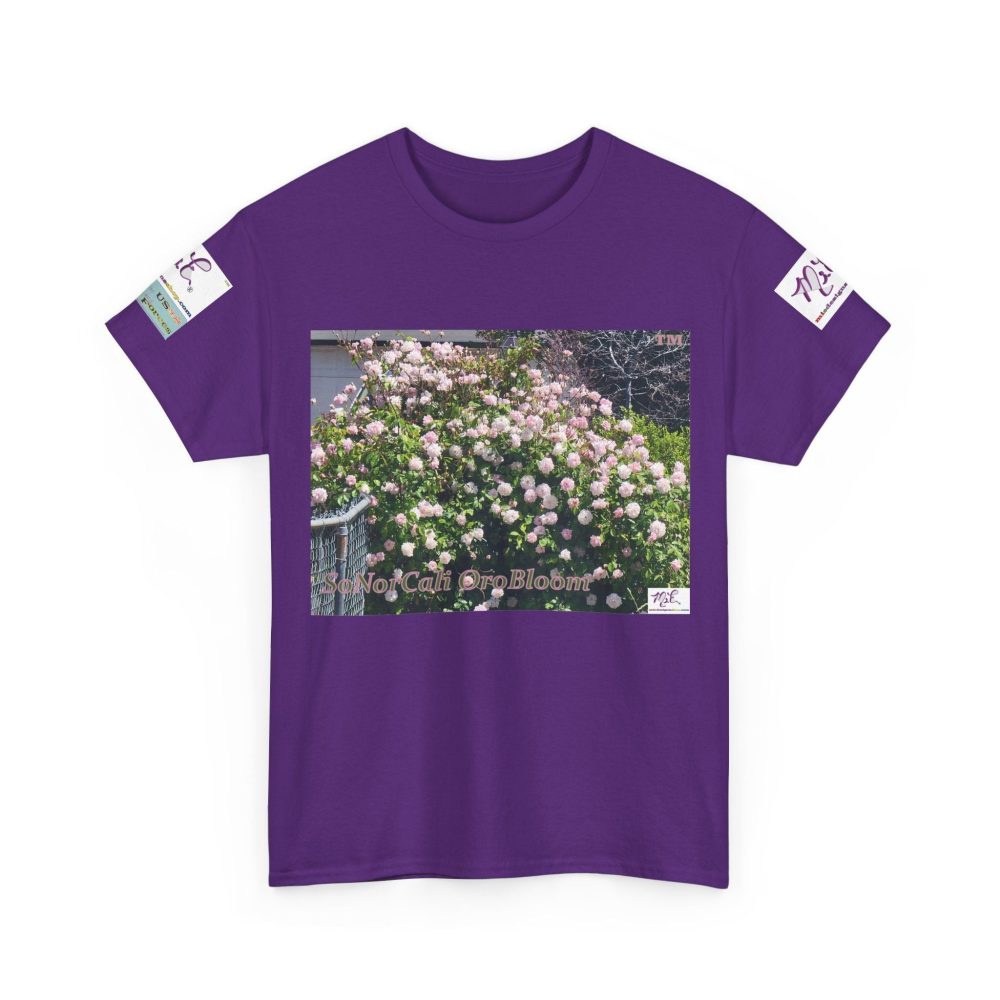 Product Image and Link for Unisex Heavy Cotton Tee:  “SoNorCali(tm)” – “OroBloom(tm)” – Sleeve Logos