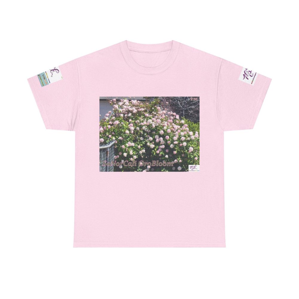 Product Image and Link for Unisex Heavy Cotton Tee:  “SoNorCali(tm)” – “OroBloom(tm)” – Sleeve Logos