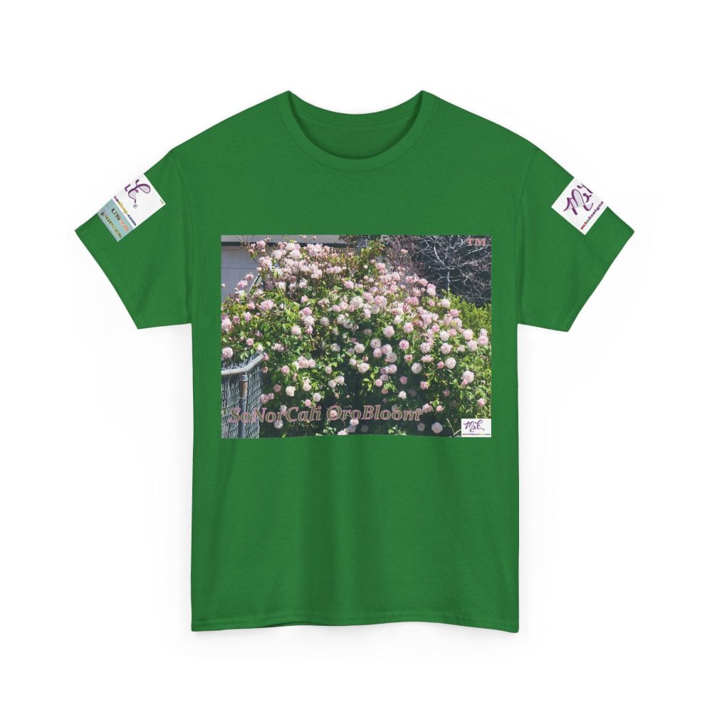 Product Image and Link for Unisex Heavy Cotton Tee:  “SoNorCali(tm)” – “OroBloom(tm)” – Sleeve Logos