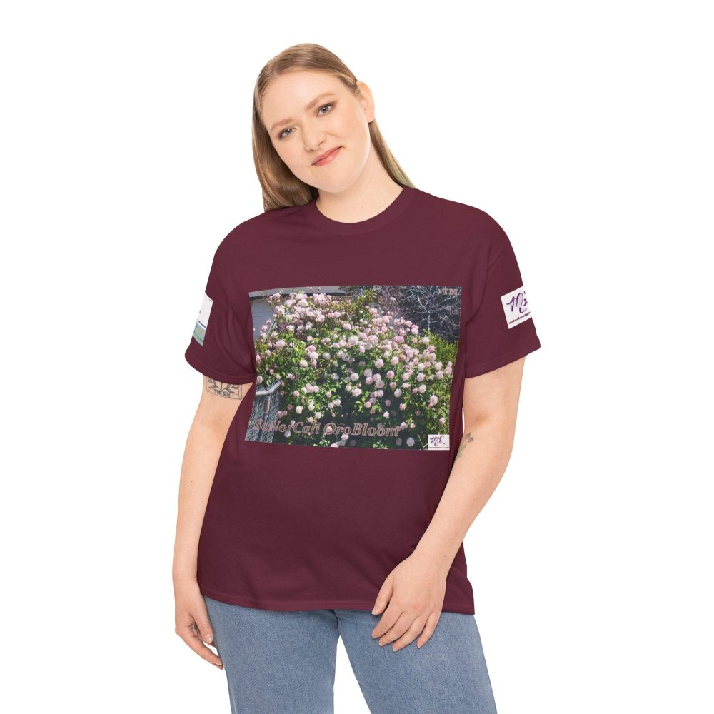 Product Image and Link for Unisex Heavy Cotton Tee:  “SoNorCali(tm)” – “OroBloom(tm)” – Sleeve Logos