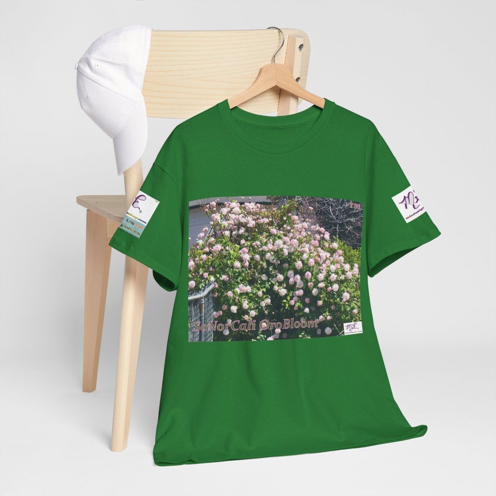 Product Image and Link for Unisex Heavy Cotton Tee:  “SoNorCali(tm)” – “OroBloom(tm)” – Sleeve Logos