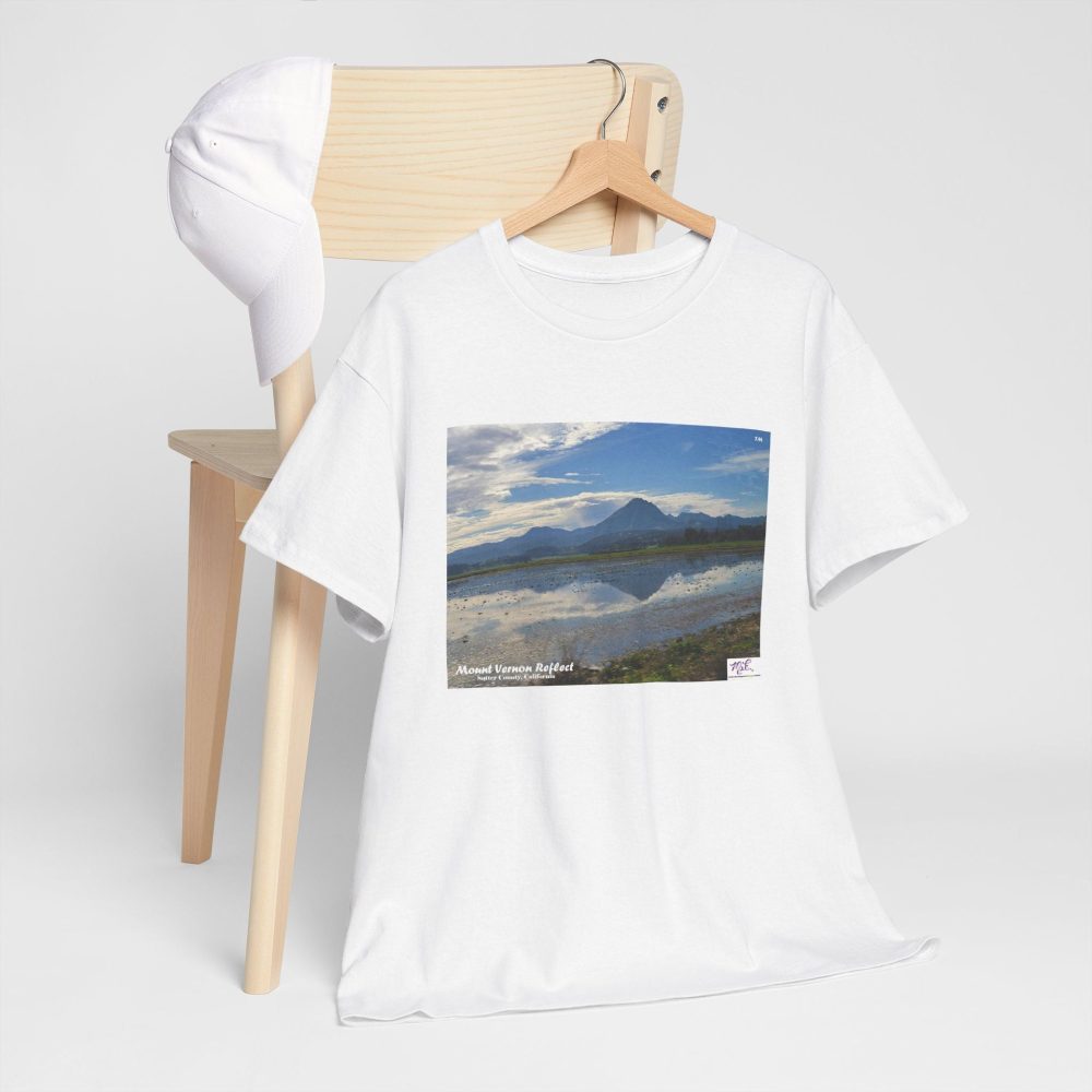 Product Image and Link for Heavy Cotton Tee: “Mount Vernon Reflect(tm)” – Blank Sleeves