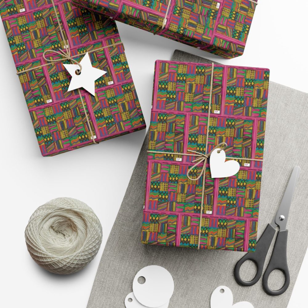 Product Image and Link for Gift Wrap Papers – “Psychedelic Calendar(tm)” – “Garden(tm)” – Small Square – Three Sizes
