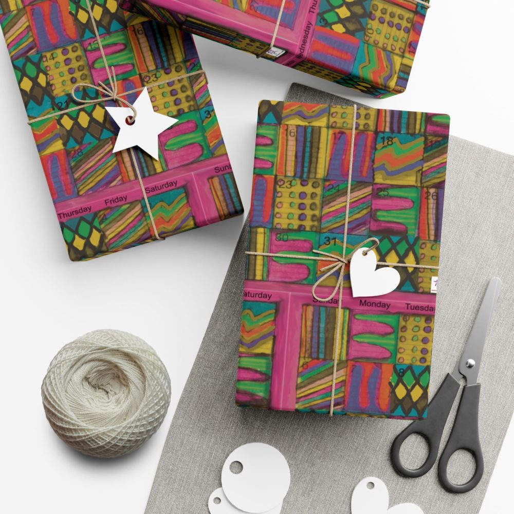Product Image and Link for Gift Wrap Papers – “Psychedelic Calendar(tm)” – “Garden(tm)” – Small Square – Three Sizes