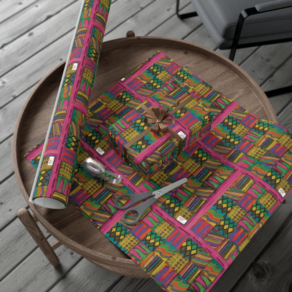 Product Image and Link for Gift Wrap Papers – “Psychedelic Calendar(tm)” – “Garden(tm)” – Small Square – Three Sizes