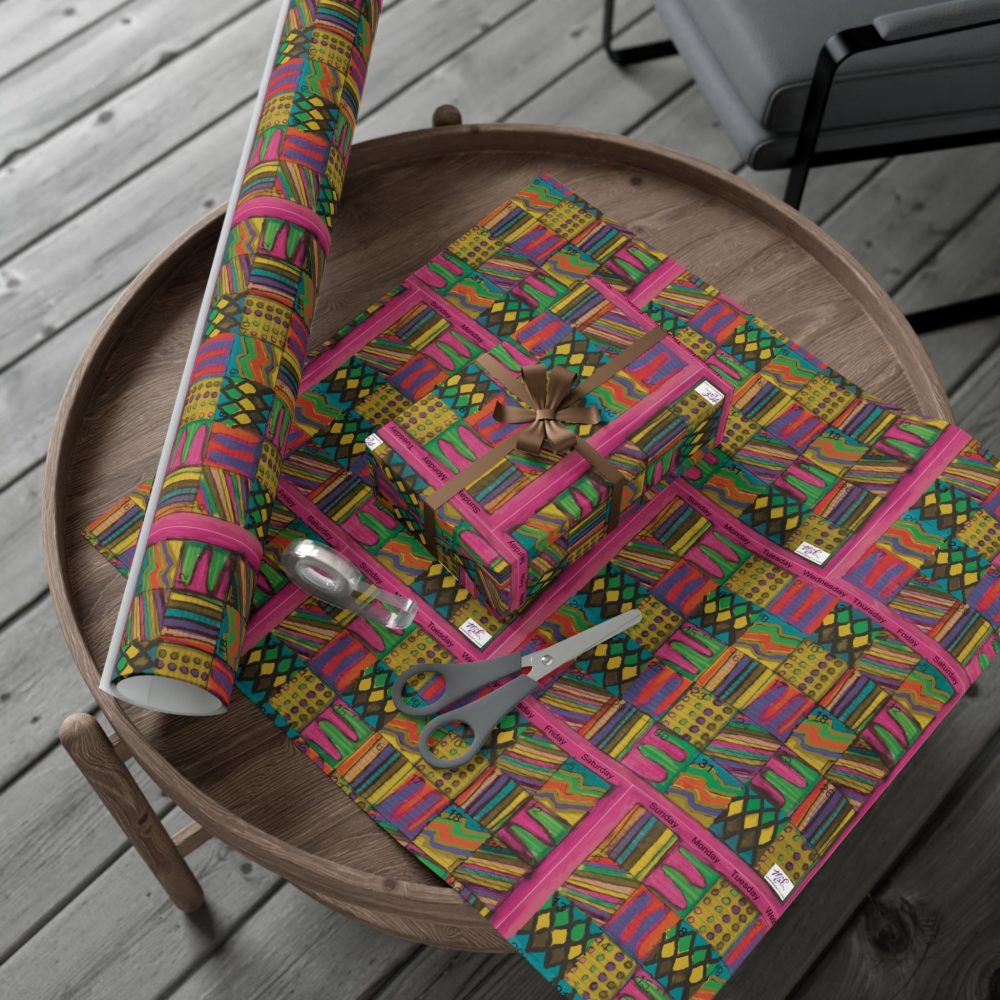 Product Image and Link for Gift Wrap Papers – “Psychedelic Calendar(tm)” – “Garden(tm)” – Small Square – Three Sizes