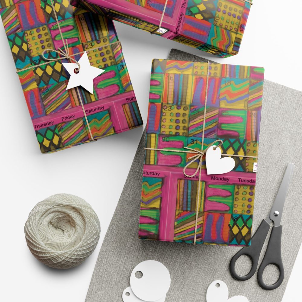 Product Image and Link for Gift Wrap Papers – “Psychedelic Calendar(tm)” – “Garden(tm)” – Small Square – Three Sizes