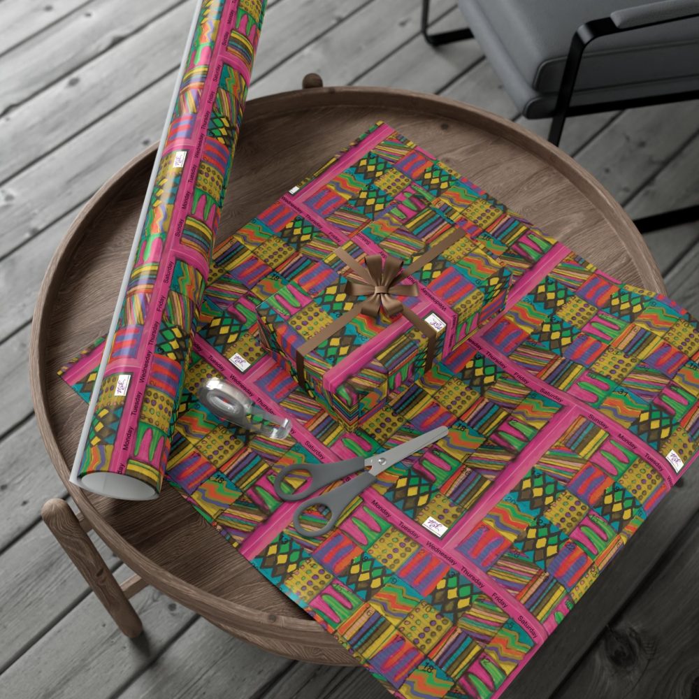 Product Image and Link for Gift Wrap Papers – “Psychedelic Calendar(tm)” – “Garden(tm)” – Small Square – Three Sizes
